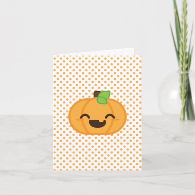 Carte Citrouille Kawaii Jack-o'-lantern (Devant)