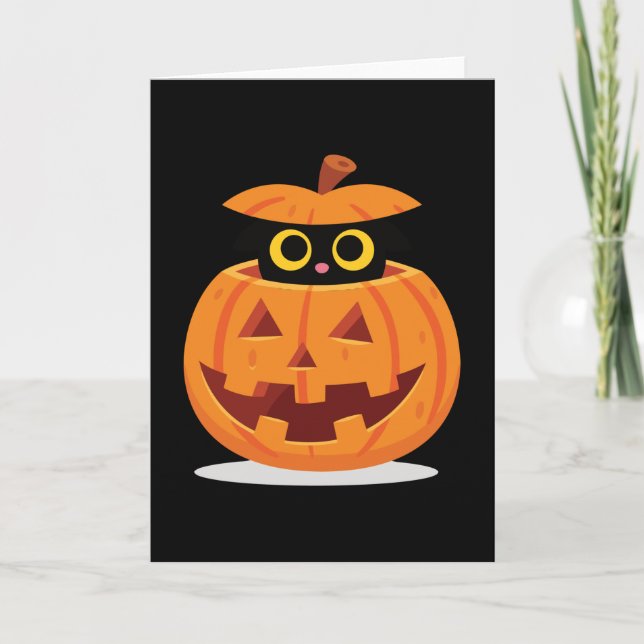 Carte Citrouille Kitty (Devant)