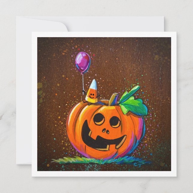Carte Citrouille & Lil Candy Corn - Mini impression (Devant)
