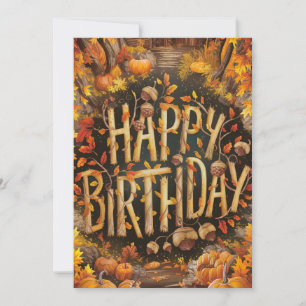 Carte Citrouille lunatique automne automne heureux anniv