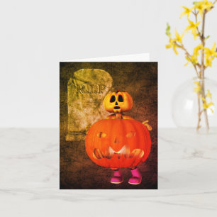 Carte citrouille Man Tombstone Halloween Note Card