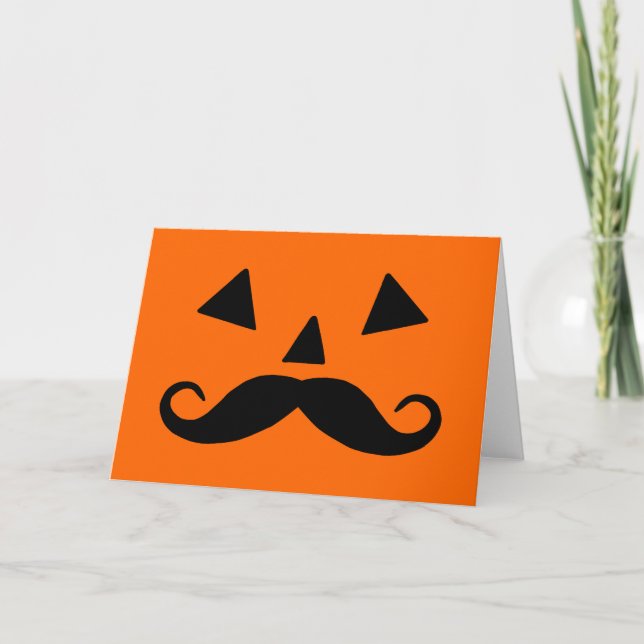 Carte Citrouille Moustache (Devant)
