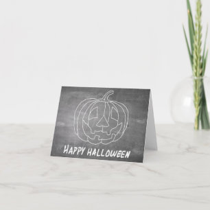Carte Citrouille pour Halloween 1 aspect tableau noir