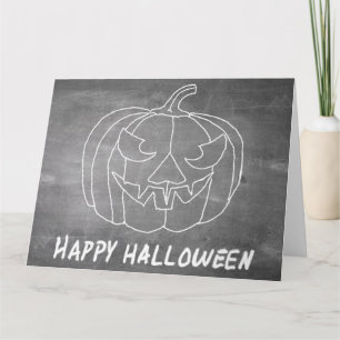 Carte Citrouille pour Halloween 3 look tableau noir