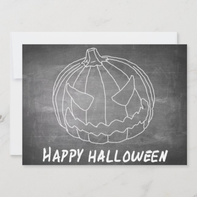 Carte Citrouille pour Halloween 6 aspect tableau (Devant)