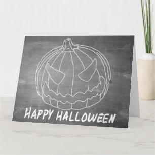 Carte Citrouille pour Halloween 6 style tableau noir