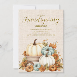 Carte Citrouille Russe Turquoise Blanc Amical