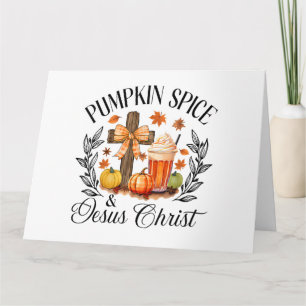 Carte Citrouille Spice Et Jésus Christ Cross Citrouille