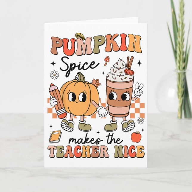Carte Citrouille super épice rend enseignant Nice automn (Devant)