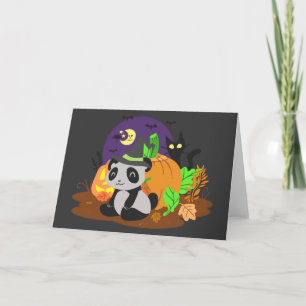 Carte Citrouilles d'Halloween et Panda
