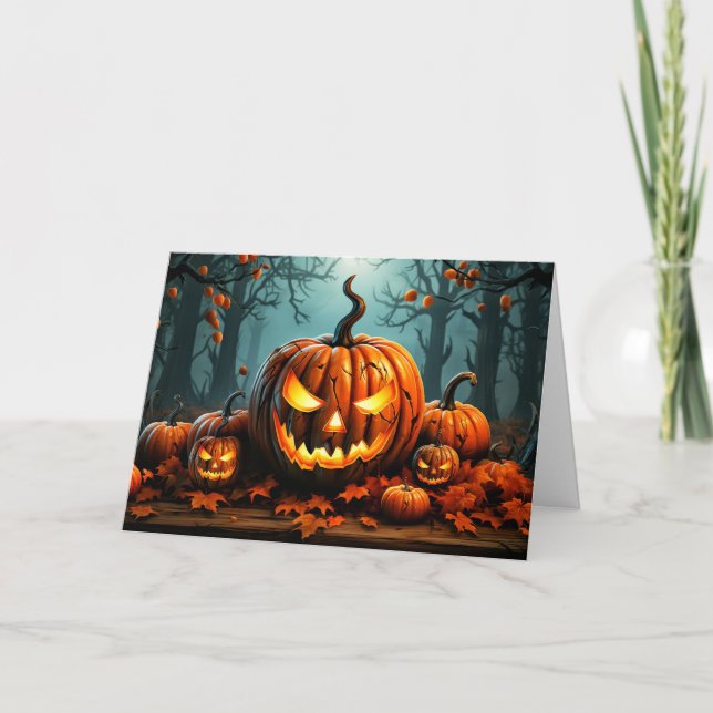 Carte Citrouilles d'Halloween super Éffrayants (Devant)