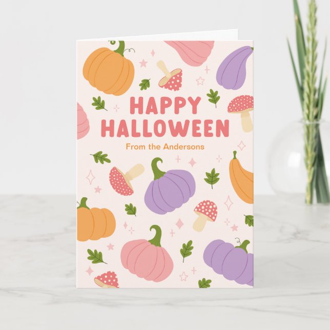 Carte Citrouilles et champignons d'Halloween (Devant)