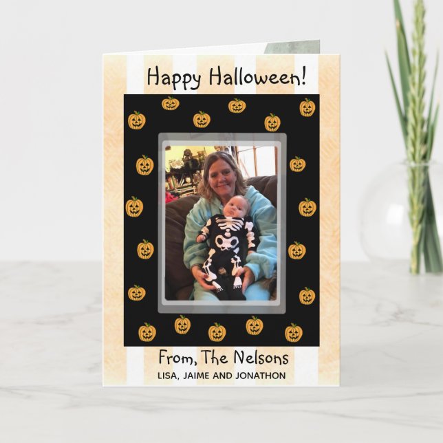 Carte Citrouilles et Ghouls d'Halloween personnalisés (Devant)