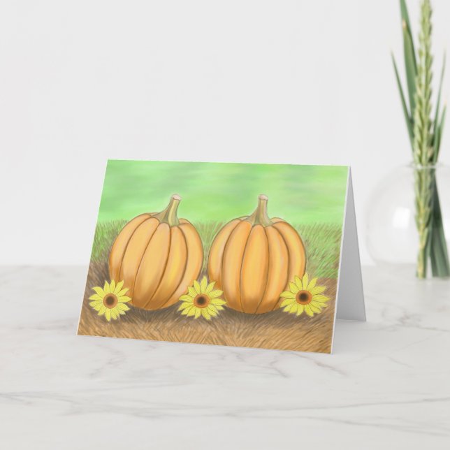 Carte Citrouilles et tournesols (Devant)