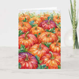 Carte Citrouilles grasses en relief de patchwork automna