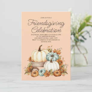 Carte Citrouilles Rustique Bohème Récolte Friendsgiving