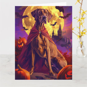 Carte Citrouilles Vampire Vizsla Halloween Effrayantes