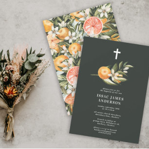 Carte Citrus, orange + blossom christening baptism