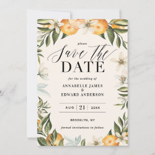 Carte Citrus, orange + mariage en fleurs enregistrer la