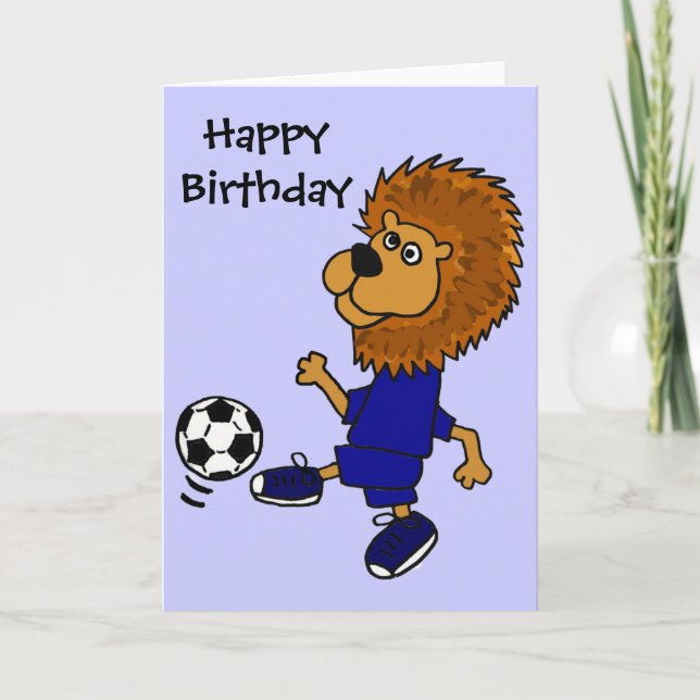 Carte CL- Lion Jouer au soccer Dessin (Devant)