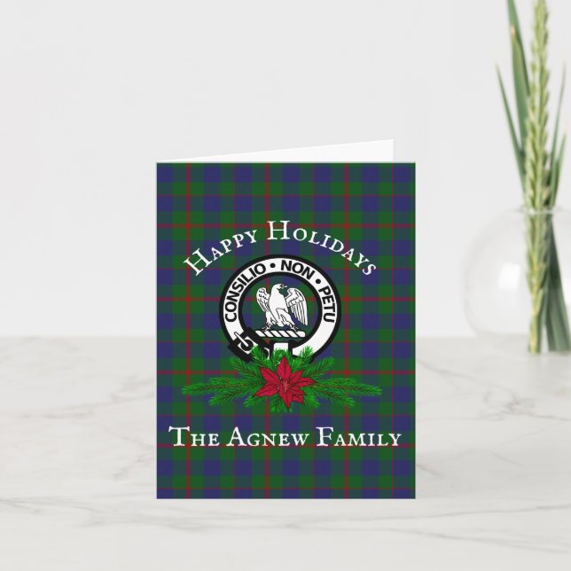 Carte Clan Agnew Crest & Tartan Holiday (Devant)