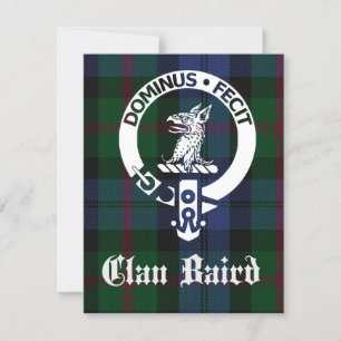 Carte Clan Baird Crest Tartan Salutation