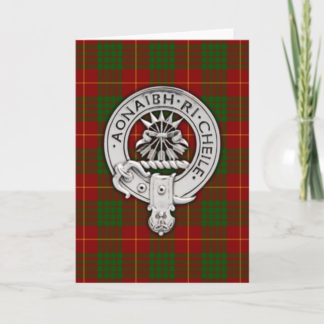 Carte Clan Cameron Crest & Tartan (Devant)