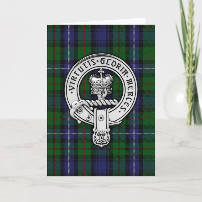 Carte Clan Donnachaidh (Robertson) Crest /Hunting Tartan (Devant)