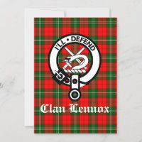 Clan Lennox Crest Badge & Tartan Greeting