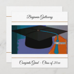 Carte Clapet de graduation graphique moderne Purple Gold