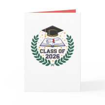 Class of 2026 Graduation Cap Folded Blank Card