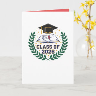 Carte Class of 2026 Graduation Cap Folded Blank Card