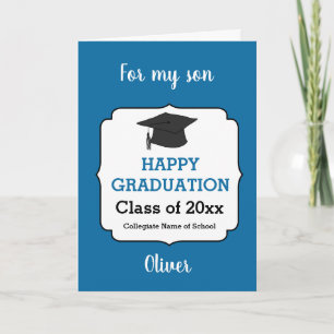 Carte Classe bleue de 2025 Graduate Félicitations Son