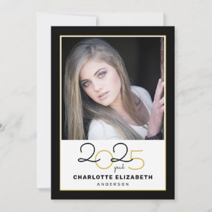 Carte Classe de 2025 Grad Script 2 Photo Graduation Part