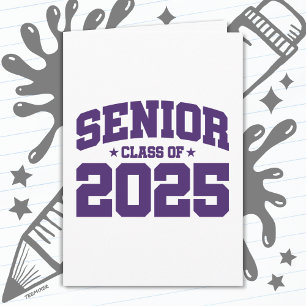 Carte Classe de 2025 Lycée Graduation Senior 2025