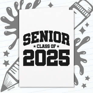 Carte Classe de 2025 Lycée Graduation Senior 2025