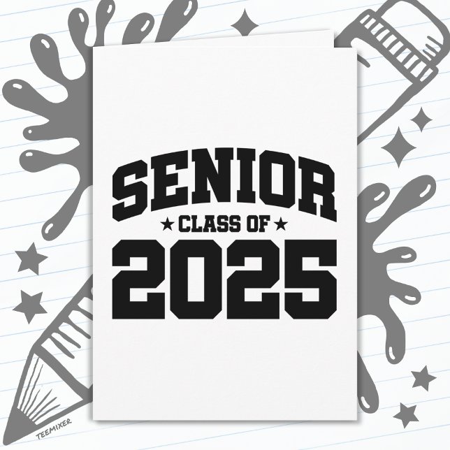 Carte Classe de 2025 Lycée Graduation Senior 2025 (Créateur téléchargé)