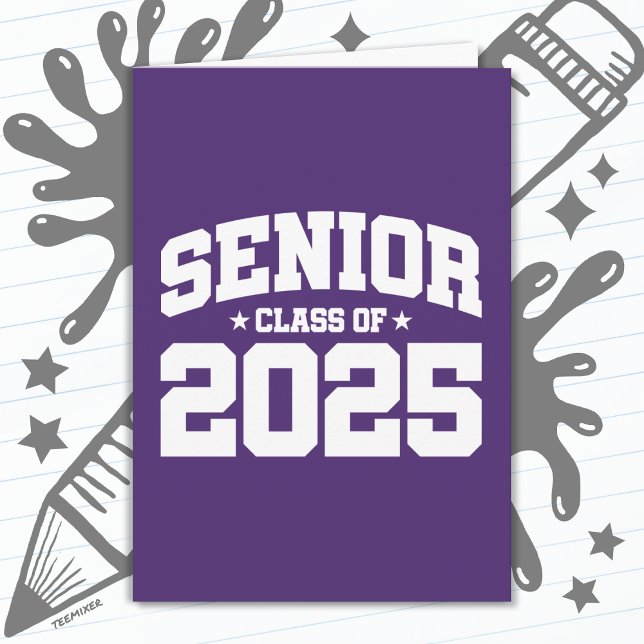 Carte Classe de 2025 Lycée Graduation Senior 2025 (Créateur téléchargé)