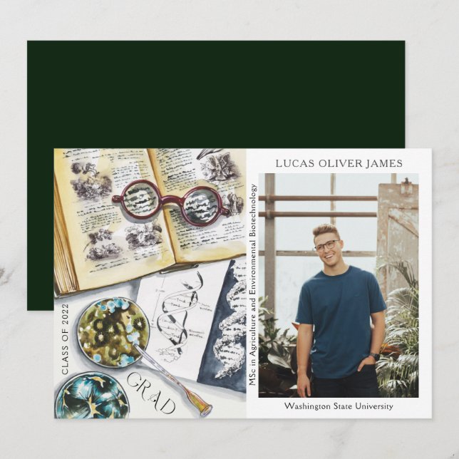 Carte Classe de fin d'études de 2022 Sciences De l'envir (Devant / Derrière)