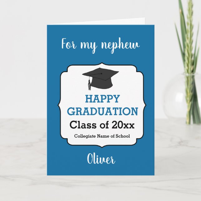 Carte Classe de Graduation bleue de 2025 (Devant)