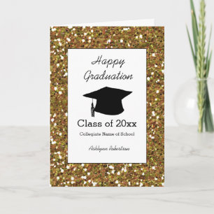 Carte Classe de Parties scintillant d'or de 2025 Graduat