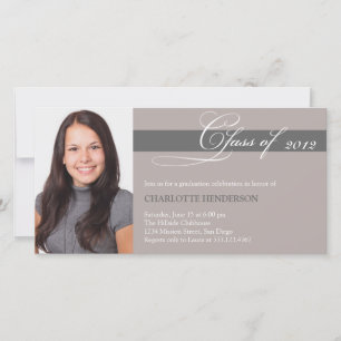 Carte Classe de script gris taupe de graduation faire-pa