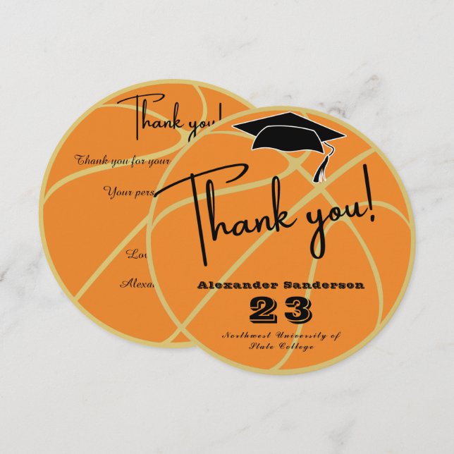 Carte Classe d'or de Basketball 2022 Graduation (Devant / Derrière)