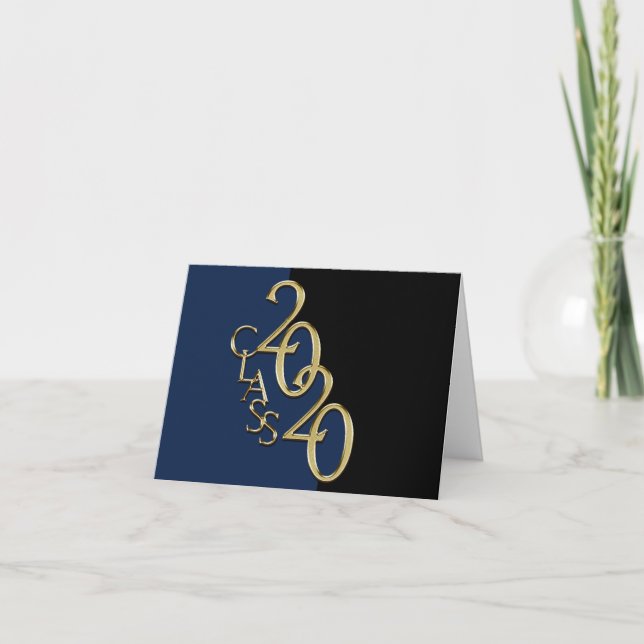 Carte Classe d'or du Merci de graduation 2020 (Devant)