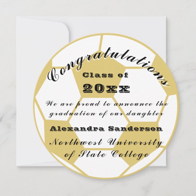 Carte Classe d'or Soccer Grad Ball Graduation (Devant)