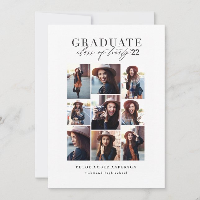 Carte Classe moderne de 2019 de graduation photo faire-p (Devant)