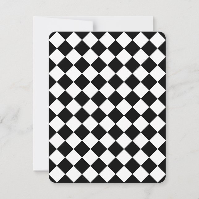 Carte Classic Diamond noir et blanc Checkers (Devant)