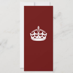 Carte Classic Keep Calm Crown sur Bourgogne Rouge