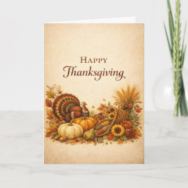 Carte Classic Rustic Thanksgiving Turkey Harvest 