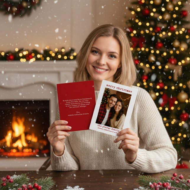 Carte Classic White Festive Photo Collage Christmas Card (Créateur téléchargé)